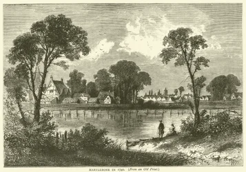 Marylebone in 1740, van een oude prent
